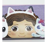 Gabby's Dollhouse Triple Compartment School Pencil Case with Zip Closure for Kids