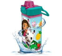 Gabby's Dollhouse Water Bottle for Kids 500ml - Flip-Up School Drinks Bottle for Travel or Home, Reusable Square Water Bottle BPA Free, Locking Spout