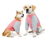 GabeFish Anti-Licking Dog & Cat Hoodie, OrangeGrey Medium, Cotton/Polyester Blend, Machine Washable, Perfect for Medium Breeds, Winter, Casual Wear