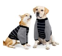 GabeFish Anti-Licking Dog Shirt, Long Sleeve T-Shirt for Pets, BlackGrey Medium