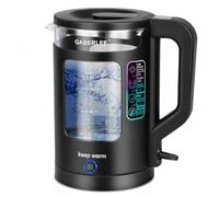 GABERLEE Electric Kettle, 1.8L, 3000W Fast Boil Quiet Glass Tea Kettle | Keep Warm Function, Blue LED, Auto Shut-off & Boil-Dry Protection, Anti-scale Filter, Perfect Pour Spout, BPA-free, Black