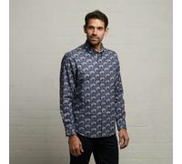 Gabicci G53W12 Mens Long Sleeve Printed Woven Shirt Gabicci Classic - STORM - M