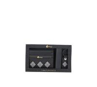 GABICCI Men's '304' Real Leather Card Holder & Key Ring Gift Set in Black Gabicci Black One Size
