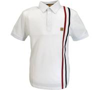 Gabicci Mens Short Racing Polo Retro Mod Polo Shirt (UK, Alpha, XXL, Regular, Regular, White)