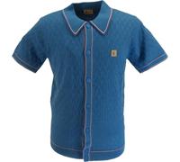 Gabicci Mens Striped Short Sleeve Knitted Polo (UK, Alpha, 3XL, Regular, Regular, Aqua)