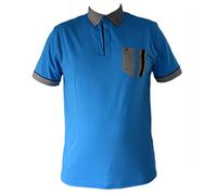 Gabicci - Polo Shirt with Contrast Collar Sleeve Ends and Breast Pocket with Two fine Stripes (as8, Alpha, m, Regular, Regular, Adriatic)