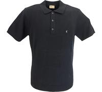Gabicci Vintage Mens Knit Polo Shirt (XX Large, Black)
