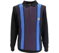 Gabicci Vintage Mens Searle Knitted Polo Shirt Black Size 2XL