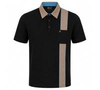 Gabicci X28 Seasonal Patterned Polo Shirt - Black