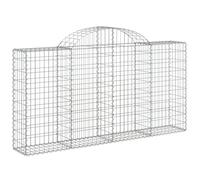 (200 x 30 x 100/120 cm/ 2 pcs) vidaXL Arched Gabion Basket Stone Basket Gabion Retaining Wall Galvanised Iron