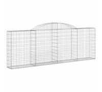 vidaXL Arched Gabion Baskets 8 pcs 300x30x100/120 cm Galvanised Iron, Silver