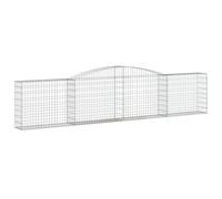 (400 x 30 x 80/100 cm/ 6 pcs) vidaXL Arched Gabion Basket Stone Basket Gabion Retaining Wall Galvanised Iron