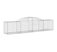 vidaXL Arched Gabion Baskets 12 pcs 300x50x60/80 cm Galvanised Iron, Silver