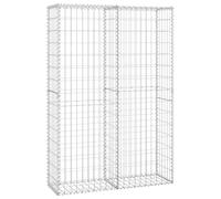 Gabion Basket Retaining Wall with Lid Stone Basket Cage Galvanized Wire vidaXL