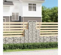 Gabion Basket Set Galvanised Steel Silver 25x25x50/100/150cm 6pcs Durable Strong