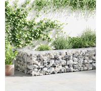 Gabion basket Silver Galvanised Steel 100x50x50cm 3.5mm Wire Heavy Duty For Lawn