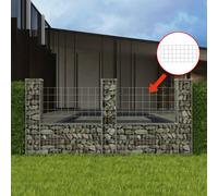 Gabion Basket Silver Galvanised Steel U-Shape 240x20x100 cm Heavy-Duty 1400kg/m3