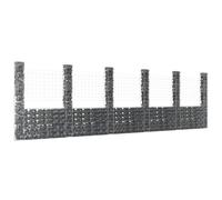 Gabion Basket Silver Iron 620x20x200cm Wire3.5mm Retaining Posts Mesh10x5cm Zinc