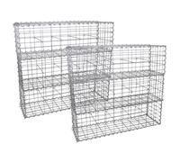 Monster Shop Gabion Baskets Galvanised Steel Cages Mesh Wire Stone Basket Outdoor Spiral Retaining Wall Planter Garden / 100 x 30 x 30cm / 6 Pack…