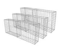 6 Pack Gabion Baskets Wire Cages Mesh Outdoor Stone Garden 100 x 80 x 30cm