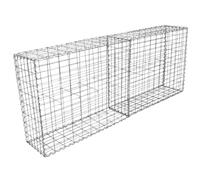 Monster Shop Gabion Baskets Galvanised Steel Cages Stone Mesh Wire Outdoor Basket Spiral Retaining Wall Planter Garden / 100 x 95 x 30cm / 2 Pack