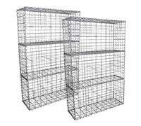 Gabion Baskets Garden Mesh Wire Cages Galvanised Steel Stone Basket Outdoor Spiral Planter Retaining Wall / 100 x 50 x 30cm / 6 Pack Silver