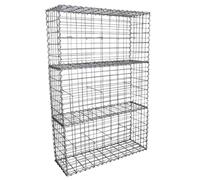 Gabion Baskets Mesh Wire Cages Galvanised Steel Stone Basket Outdoor Spiral Planter Garden Retaining Wall / 100 x 50 x 30cm / 3 Pack Silver