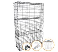 Monstershop Gabion Baskets 100 x 50 x 30cm / 3 Pack in Silver | Size: 100 x 50 x 30 cm Monstershop Silver 100 x 50 x 30 cm