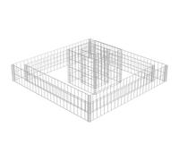 Gabion Planter 2-Tiered Galvanised Steel Spot Welded High Load Capacity vidaXL