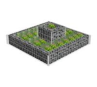 Gabion Planter Galvanised Steel 120x120x20 cm Weatherproof Mesh 3.5mm Heavy Duty