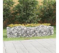 vidaXL Arched Gabion Raised Bed Mesh Wire Stone 600x50x50 cm Galvanised Iron