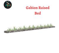 Gabion Raised Bed Basket Planter Outdoor Plant Pot Galvanised Steel vidaXL