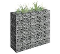 vidaXL Gabion Raised Bed Galvanised Steel 90x30x90 cm, Highly Durable, Weather-Resistant, Easy Assembly, Mesh Grid Design for Plant or Flower Beds