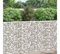 vidaXL Trapezium Gabion Raised Bed Galvanised Steel Gabion Basket Planter Pot