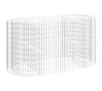 vidaXL Gabion Raised Bed Galvanised Iron 200x100x100 cm, Silver