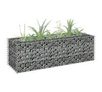 vidaXL Gabion Raised Bed Galvanised Steel 90x30x30 cm, Silver