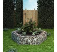 Gabion Raised Bed Hexagonal Silver Galvanised Steel 200x173x40 cm Planter Heavy [EEK: A]