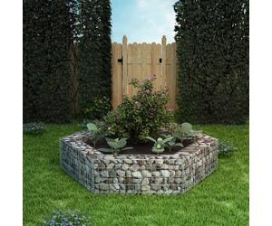 Gabion Raised Bed Hexagonal Silver Galvanised Steel 200x173x40 cm Planter Heavy [EEK: A]