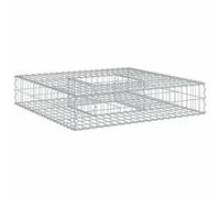 Gabion Raised Bed Silver 100x100x20cm Galvanised Steel Outdoor Planter Durable