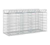 Gabion Raised Bed Silver Galvanised Steel Fence Panels Hardware Outdoor vidaXL