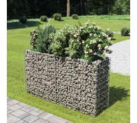 Gabion raised bed Silver 180x50x100cm Galvanised Steel Welded Mesh Planter 3.5mm
