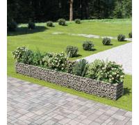vidaXL Gabion Raised Bed Galvanised Steel 450x50x50 cm