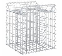 vidaXL Gabions Raised Bed Silver 50 x 50 x 60 cm, Galvanised Steel, Garden Fence, Rectangular Outdoor Barriers, Privacy Panels, Durable Fence Hardware for Landscapes and Property Boundaries