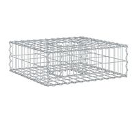 Gabion Raised Bed Silver 60x60x20cm Galvanised Steel Outdoor Privacy Planter Box