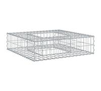 Gabion Raised Bed Silver 80x80x20cm Galvanised Steel Outdoor Planter Durable Set