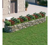 Gabion Raised Bed Silver Galvanised Iron 120x50x50cm Heavy Duty Garden Planters [EEK: A]