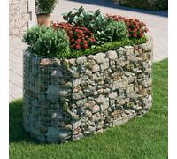 Gabion Raised Bed Silver Galvanised Iron 200x100x100cm Heavy Duty Garden Planter [EEK: A]