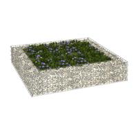 Gabion Raised Bed Silver Galvanised Steel 100 x 100 x 20 cm Large Garden Planter [EEK: A]