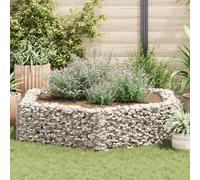 Gabion Raised Bed Silver Galvanised Steel 200 x 173 x 40 cm Outdoor Planter Box