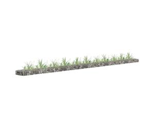 Gabion Raised Bed Silver Galvanised Steel 450x30x10cm Durable Garden Border Edge